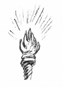 antorcha dibujo fondo negro autoc