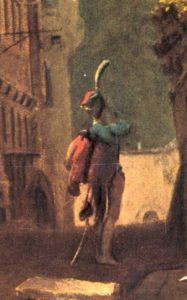 Husar de pluma blanca Spitzweg destaque del soldado