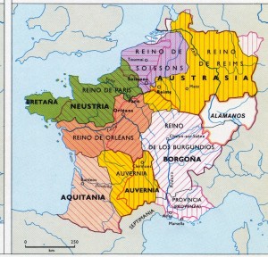 Reino franco II subdivisiones +Clovis511 y +Clotario561